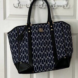 Tory Burch Women's T Monogram Woven Tweed Large Tote